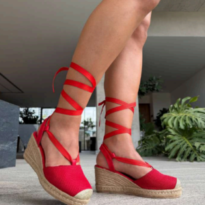 Alpargatas de Cuña con Cintas al Tobillo