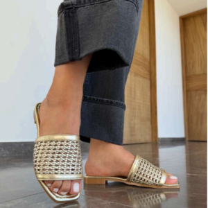Sandalia "Metallic Weave"