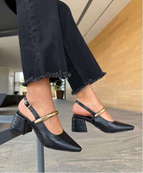 Zapatilla Slingback "Midnight Gold"